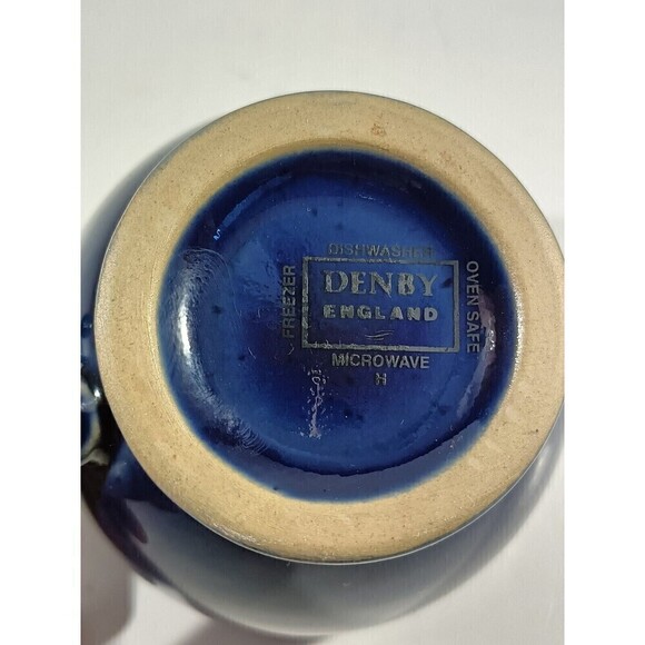 Denby Langley HARLEQUIN Sugar Bowl Compote With Handle Blue Green Speckled Lid - Picture 4 of 6
